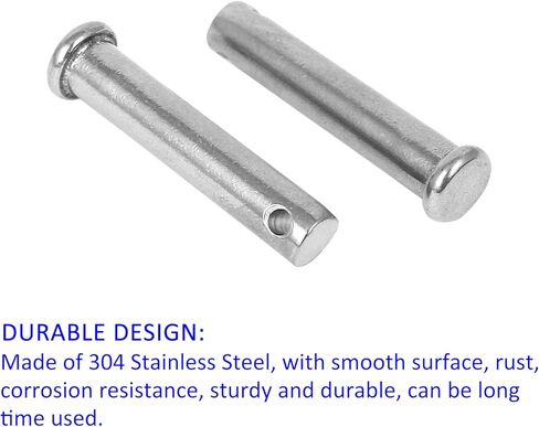 5 عبوات من دبابيس M METERXITY - مشبك دبابيس من الفولاذ المقاوم للصدأ برأس مسطح، مضاد للمقاومة، يوضع على إصلاح الميكانيكا (M8 × 80 مم، لون فضي) in Kuwait