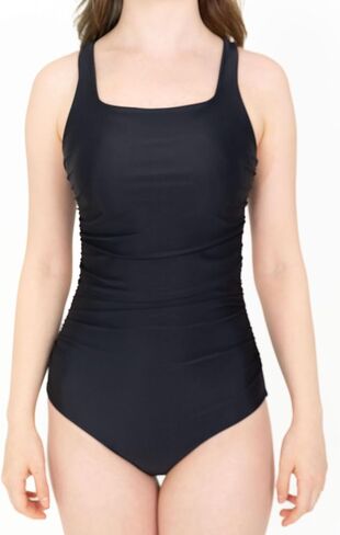 Women's Black One-Piece Swimsuit, Square Neck in Saudi Arabia
