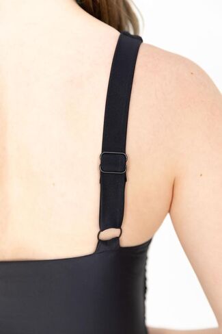 Women's Black One-Piece Swimsuit, Square Neck in Saudi Arabia