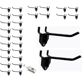 Eastern Tree 30 Packs 6" Metal Pegboard Hooks, Standard Peg Board Hooks is Fit to Standing Pegboard Display and Pegboard Panels