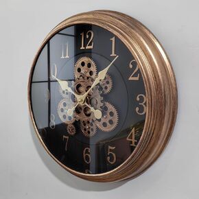 Large Moving Gear Wall Clock Decorative Oversized Wall Clock Vintage Farmhouse Wall Clocks for Living Room Decor 18 Inch