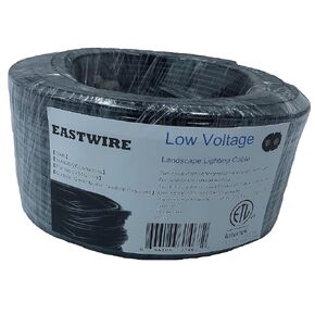 EASTWIRE 14awg 2conductors Direct Burial Low Voltage Landscape Lighting Wire - Outdoor - Underground Low-Energy Circuit Cable (14/2, 100FT-BLACK)