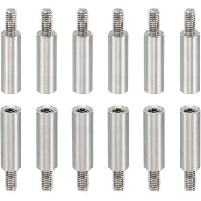 PATIKIL 24pcs M3 Standoffs, M3 25+6mm Spacer Standoffs Steel Threaded Standoffs Screws Kit 3mm ID 5mm OD Metric Male Female Thread Adapters for Circuit Board PCB RC Drones Motherboard
