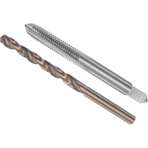 Tap and Drill Bit Set, 1/4-24 UNF 2B Tap Thread 5.2mm Drill Diameter, Machine Screw Tap & Twist Drill Bit Tool Kit - (Applications: for Threading Tapping Repairing), 1-Set