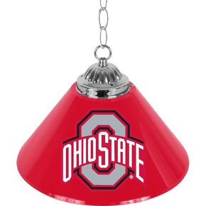 Pendant Light - Ohio State University Logo 14-Inch Single Hanging Lamp with Pull Chain for Bar, Garage, or Man Cave Accessories by Trademark Gameroom