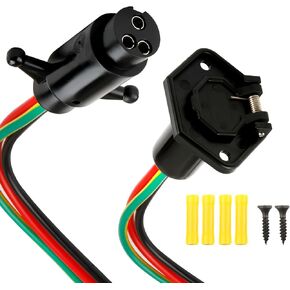 70A Trolling Motor Plug & Receptacle for 2 or 3 Wire 12-48V Systems, Boat Trolling Boat Plug & Socket Set Compatible with Minn Kota Marine Boat, Watertight Heavy Duty Electrical Power Connector