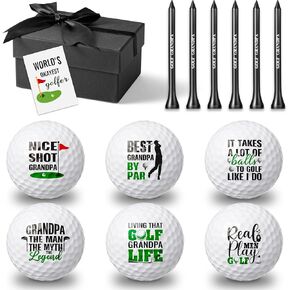 WATINC Funny Golf Ball Gift Set - 14PCS Golf Lover Appreciation Gifts for Men, Dad Grandpa Novelty Golfer Accessories with Golf Balls and Tees, Present Ideas for Birthday Retirement Thanksgiving