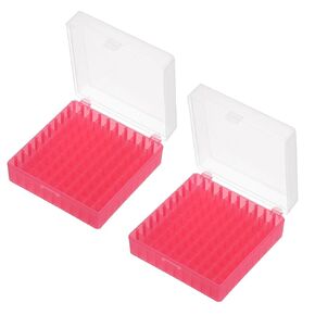 PATIKIL 100 Well Centrifuge Tube Freezer Storage Box, 2 Pcs Polypropylene Lockable Tube Rack for 1.5/1.8/2ML Tubes Vials Samples, Green