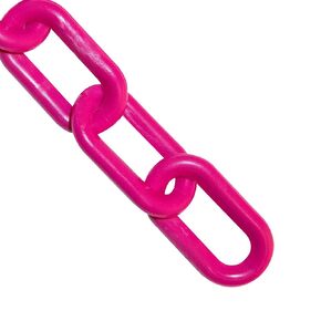 Mr. Chain Plastic Barrier Chain, Safety Pink, 2-Inch Link Diameter, 50-Foot Length (50025-50)