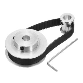 uxcell GT-2 Synchronous Wheel 20&60 Teeth 8mm Bore, Aluminum Alloy Timing Pulley Wheel with 1Pcs Length 200mm Width 10mm Belt for 3D Printer, CNC Machine (20-60T-8B-10)