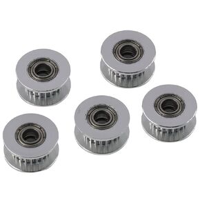 5Pcs Timing Belt, 20 Teeth Timing Belt Pulley Wheel, Aluminum GT2 Idler Pulley, with Screw 5mm Bore Pulley Wheel for 3D Printer