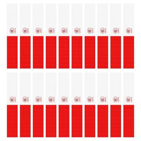 20PCS 12"X2" Red/White Trailer Reflective Stickers & Reflective-Tape for Outdoor Waterproof, Trailers Reflector Stickers Strips for Dump Truck/Trailer-Decals, Automotive Reflection-Stickers ﻿