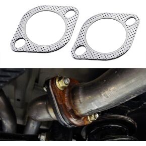 2PCS Car Exhaust Gasket, Exhaust Pipe Gasket, 2-Bolt 3" Standard Exhaust Manifold Gasket, Ultra Seal Exhaust Flange Gasket, Car Parts Exhaust Gasket Replacement Used for Exhaust Turbo (3IN)