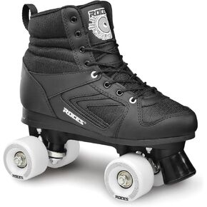 ROCES Unisex Kolossal Black/White Roller Skates for Intermediate and Upper Intermediate Level Skaters | Comfortable High-Performance Street Quad Skates for Women and Men