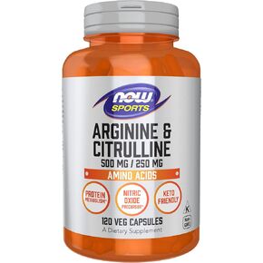 Now Foods ARGININE 500mg CITRULLINE 250MG 120 CAPS 2 Pack