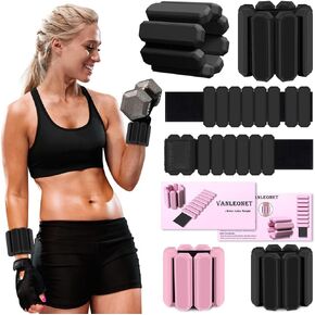 Vanleonet Wrist Ankle Weights for Women,Adjustable Wearable Strong Arm & Leg Weights Set of 2(1Lbs Each),Comfortable and Breathable for Yoga, Barre, Pilates, Swimming, Cardio, Aerobics, Gym