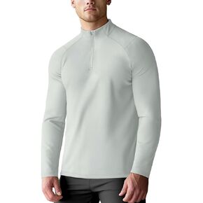 Zengjo Mens Quarter Zip Athletic Pullover Mid-Weight 1/4-Zip Running Workout Shirt Moisture Wicking