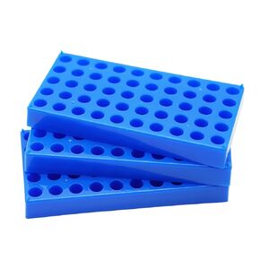 1 Pcs Vial Rack for 2ml HPLC Sample Bottles,50 Holes with Diameter 12 mm, Stackable Vial Racks, Centrifuge Tube Rack, Bottle Racks(Blue)