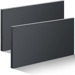 2PCS HDPE Plastic Sheet, HDPE Sheet 1/2" Thick, Size 6" x 12", High Density Polyethylene Sheet Solid Plastic Block for DIY Projects for Machining Home, Black