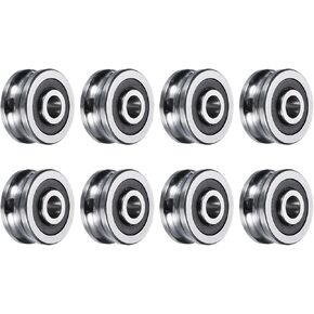 uxcell SG20 Deep U Groove Ball Track Guide Bearing 6mmx24mmx11mm Double Sealed (GCr15) Chrome Steel Bearings 2pcs