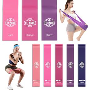 Resistance Bands for Working Out, Set of Elastic Bands for Exercise, Physical Therapy, Strength Training, Pilates, Fitness, Yoga, and Home Workouts, Bandas de Resistencia para Hacer Ejercicio