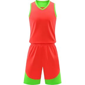 Men's Basketball Jersey and Shorts Quick Dry Sports Outfit Team Training Uniform with Pockets