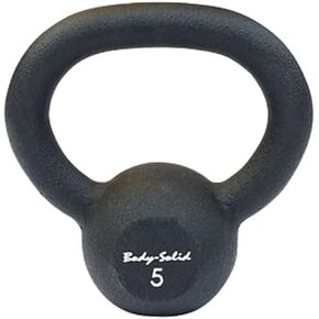 Body-Solid Matte Black Powder Coat Kettlebell with Kettle Grip Handle, Perfect Kettlebells for Weight Training and Core Workout Exercise Equipment