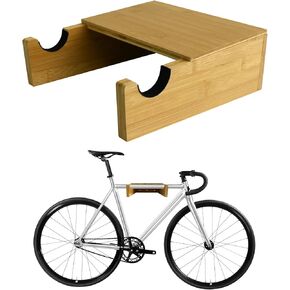 Wooden Bike Wall Mount - Indoor Bicycle Rack, Hardwood Bike Rack Storage with Removeable Shelf, Weighing up to 40 Pounds…