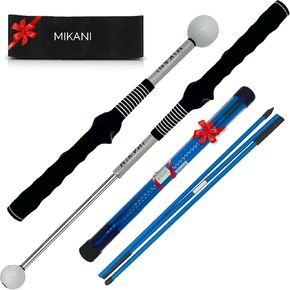 Retractable Golf Swing Training Aid,Click Stick Swing Training with Golf Grip Trainer, Golf Arm Band Golf Alignment Sticks, Click Sound Tempo Training, Golf Accessories for Men