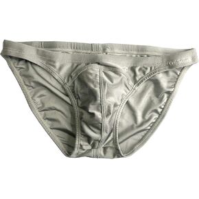 Men's Low Rise Swimming Brief Bikini Sunbathing Swimsuit Gray 2X-Large