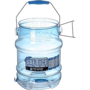 San Jamar Saf-T-Ice Ice Tote with Ice Machine Hanger for Kitchens, Restaurants, and Fast Food, Plastic, 5 Gallons, Blue