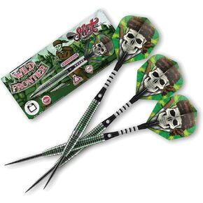Shot! Darts Wild Frontier Trapper-Steel Tip Dart Set-Front Weighted-80% Tungsten Barrels (25)