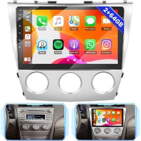 for (Manual A/C) Toyota Camry 2006-2011 Android 13 Car Stereo Wireless Apple Carplay, 2+64GB 10.1 Inch IPS Touchscreen Car Radio Receiver with GPS Navigation FM Bluetooth WiFi HiFi EQ