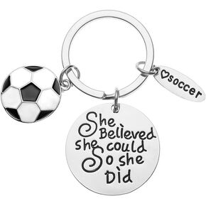 Sportybella Soccer Keychain, Soccer Gifts, Soccer She Believed She Could So She Did Keychain, Soccer Zipper Pull, Proud Soccer Player or Soccer Team Gifts