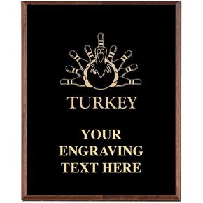 Crown Awards Bowling Plaques, Custom Engraved Bowling Turkey Trophy Plaque Award, Great Customizable Bowling Team Gift Prime