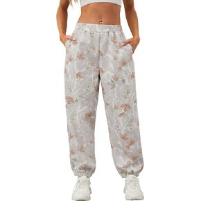 Women's Baggy Fleece Sweatpants Casual High Waisted Joggers Pants Fitted Sweat Pants with Pockets