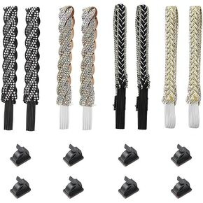 4Pcs Rhinestone Elastic Band Shoe Strap Crystal Shoelace For High Heel Strap Women Shoes Sneakers Strings Anti-Loose Straps