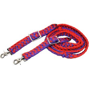 CHALLENGER 8' x 1" Horse Western Knotted Braided Nylon Competition Reins 607162