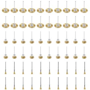 60 Pack Wire Wheel Brush Set, 1/8 Inch Shank Pure Brass Brush Kit Rotary Buffing Brush Wheel, Rust Removal Tool Set, Wire Pen Brush + Bowl-Shape Brushes + T-Shape Brushes