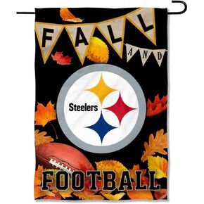 WinCraft Pittsburgh Steelers Fall Leaves Decorative Football Garden Flag Double Sided Banner