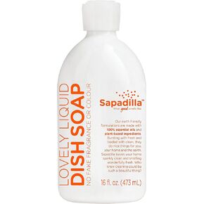 Sapadilla Liquid Dish Soap - Rosemary + Peppermint - Made with 100% Pure Essential Oil Blends, Tough on Grease, Aromatic & Fragrant Dishwashing Liquid, Plant Based, Biodegradable, 12 Ounce (Pack of 2)