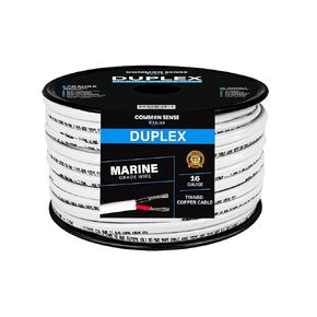 16 Gauge 2 Conductor Marine Wire - 30 ft Duplex Flat Marine Grade Wire Tinned Copper Oxygen-Free Insulated - 16/2 AWG UL 1426 Standard PVC Wire for Boat, Automotive, Speakers, Camper & Trailers