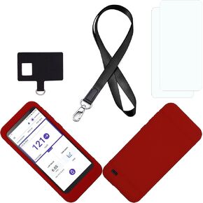Premium Silicone Case (Includes Lanyard + Lanyard Patch + Screen Protector) for Omnipod 5 Receiver (Continuous Glucose Monitoring) (Dblue)