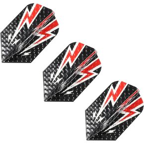 PATIKIL Slim Dart Flights, 3 Pack Aluminum Foil Unique Design Dart Accessories for Steel Tip Dart and Soft Tip Darts, Black Red