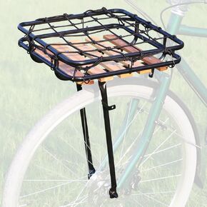 Heavy Duty Front Bicycle Basket Steel with Anti-Drop Net for 26 inch City Bike Beach Bike Black