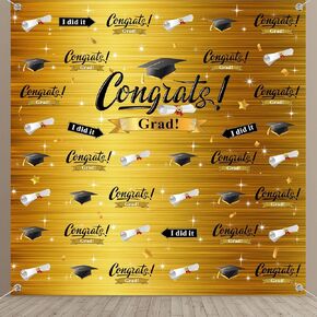2024 Graduation Photography Backdrop Graduation Party Decorations Fabric Congratulate Grad Backdrop Graduation Celebration Background Banner for Prom Party 70.9 x 70.9 Inch