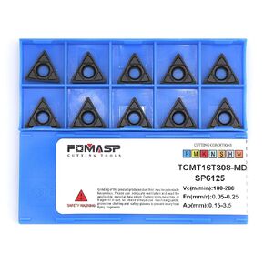 TCMT32.52 / TCMT16T308-PM of CNC Carbide Inserts for Steel Turning Cutting Tools, The Chip Breaker"PM" fit for Semi-Finishing Metal Cutting, 10 PCS.