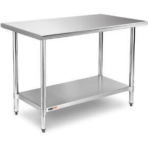 Stainless Steel Table for Prep & Work 24 x 36 inches,3ft,Heavy Duty Metal Table with Adjustable Undershelf for Commercial Kitchen, Restaurant, Home, Hotel, Laundry Room,Garage, Workshops