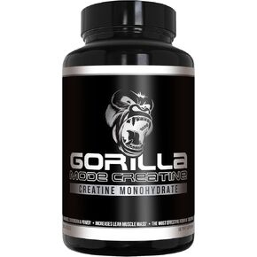 Gorilla Mode Creatine Capsules – Creatine Monohydrate Micronized Capsules/Improved Muscle Size, Power Output and Strength / 5 Grams per Servings