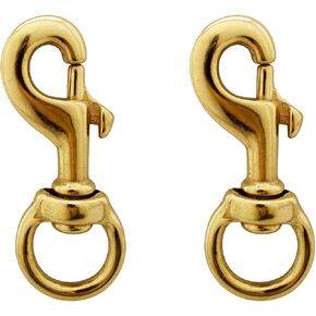 Flagpole Snap Clips 2 Pcs 3.1 inch Bronze Brass Flagpole Snap Hooks with Swivel Eyelet Heavy Duty Flag Pole Accessory Halyard Rope Attachment Clips